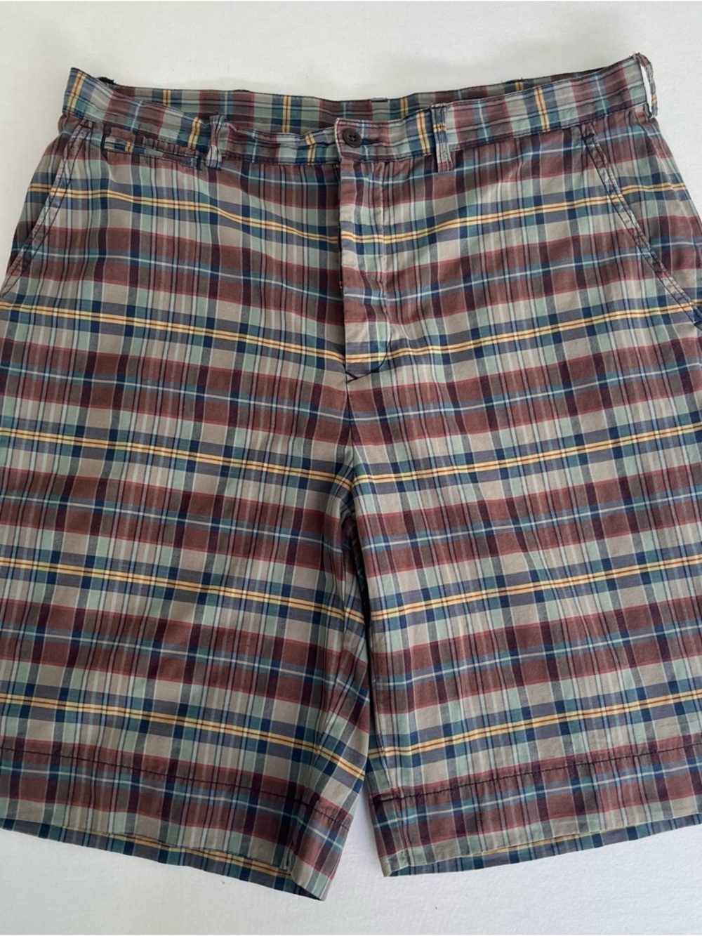 Polo Ralph Lauren Vintage Men’s Madras Plaid Bermuda Preppy Golf  Shorts Size 36